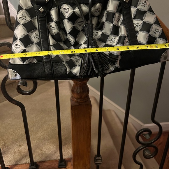 MCM Black and White Checkered Shoulder Bag - Picture 13 of 15